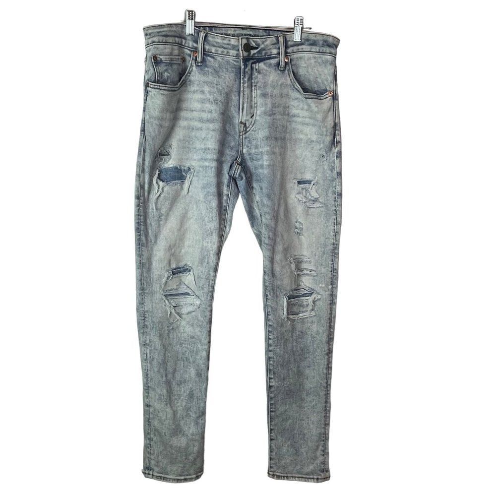 American Eagle Jeans Mens Airflex Temp Tech Athletic Skinny Distressed Patchwork